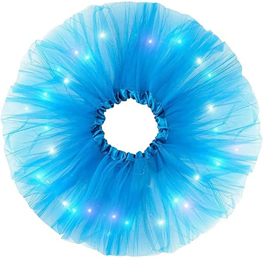 Women's LED Tutu Skirts Layered Ballet Dance Tulle Skirt Light Up Skirts for Party Costume