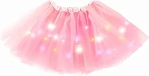 Women's LED Tutu Skirts Layered Ballet Dance Tulle Skirt Light Up Skirts for Party Costume