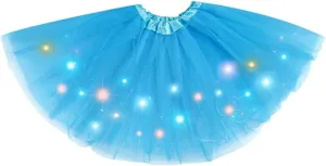 Women's LED Tutu Skirts Layered Ballet Dance Tulle Skirt Light Up Skirts for Party Costume