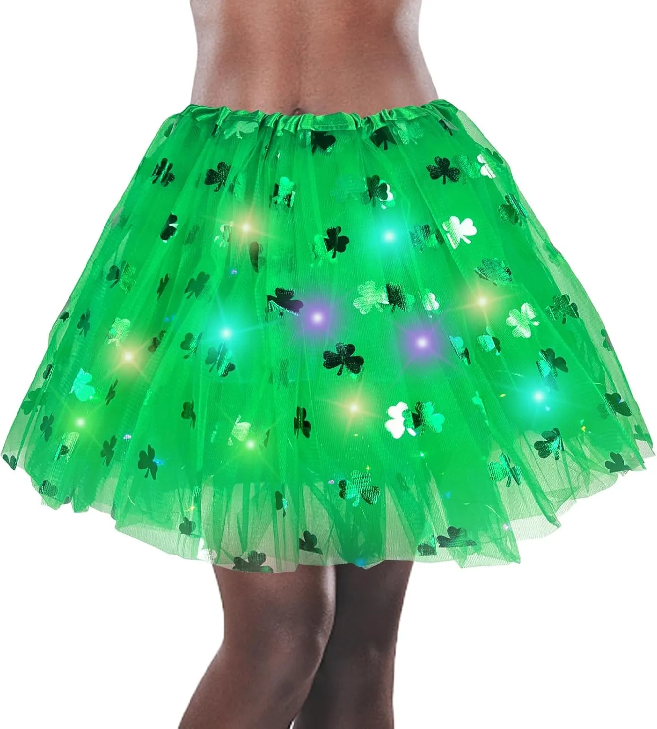 Women's LED Tutu Skirts Layered Ballet Dance Tulle Skirt Light Up Skirts for Party Costume