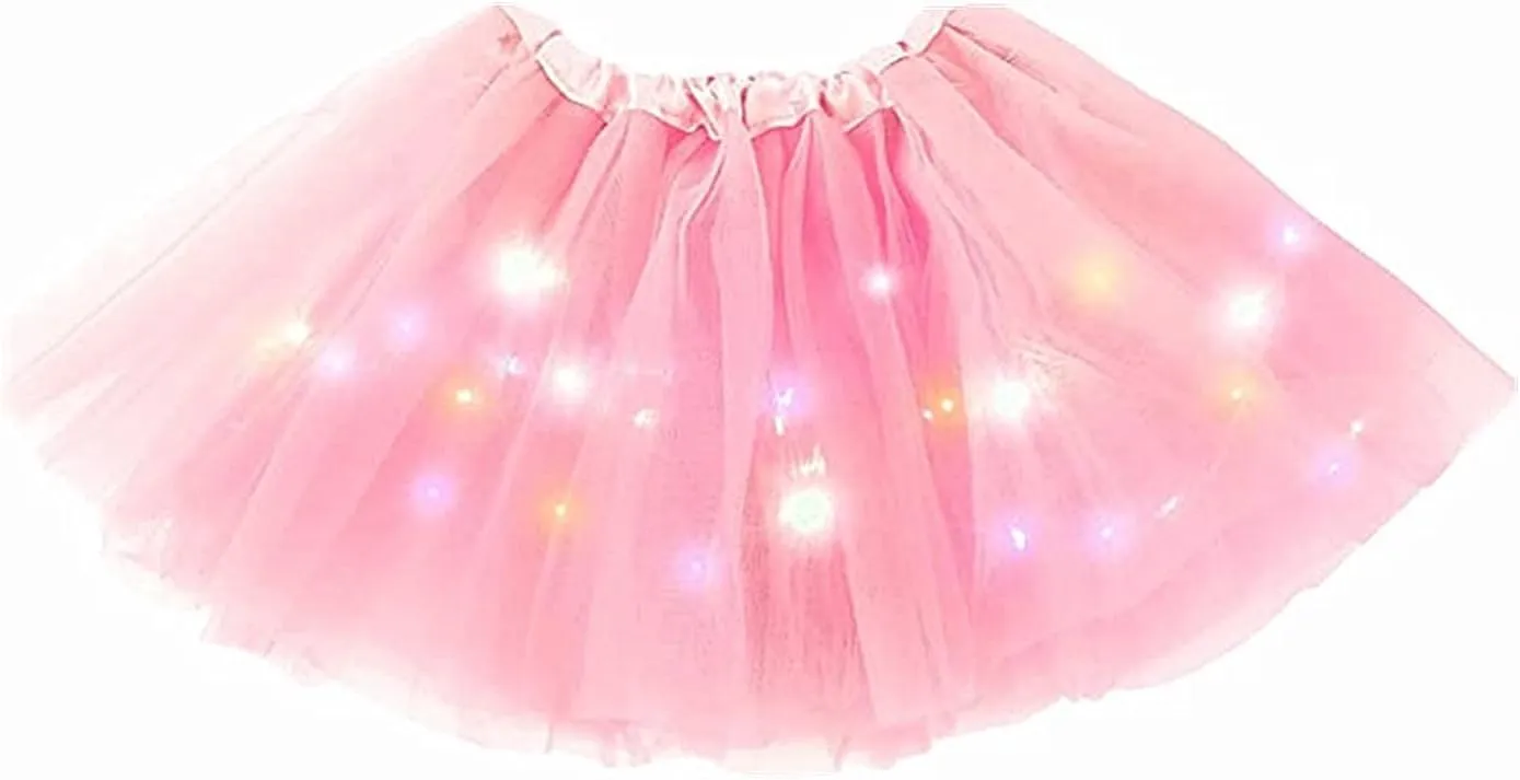 Women's LED Tutu Skirts Layered Ballet Dance Tulle Skirt Light Up Skirts for Party Costume