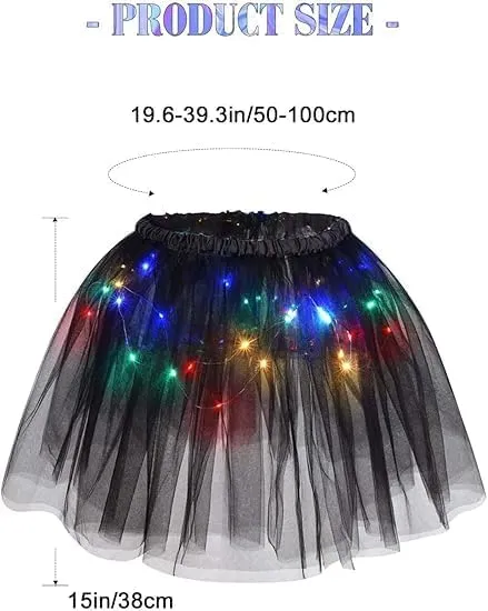 Women's LED Tutu Skirts Light Up Ballet Dance Tulle Skirt Glow Dance Skirts for Party Costume