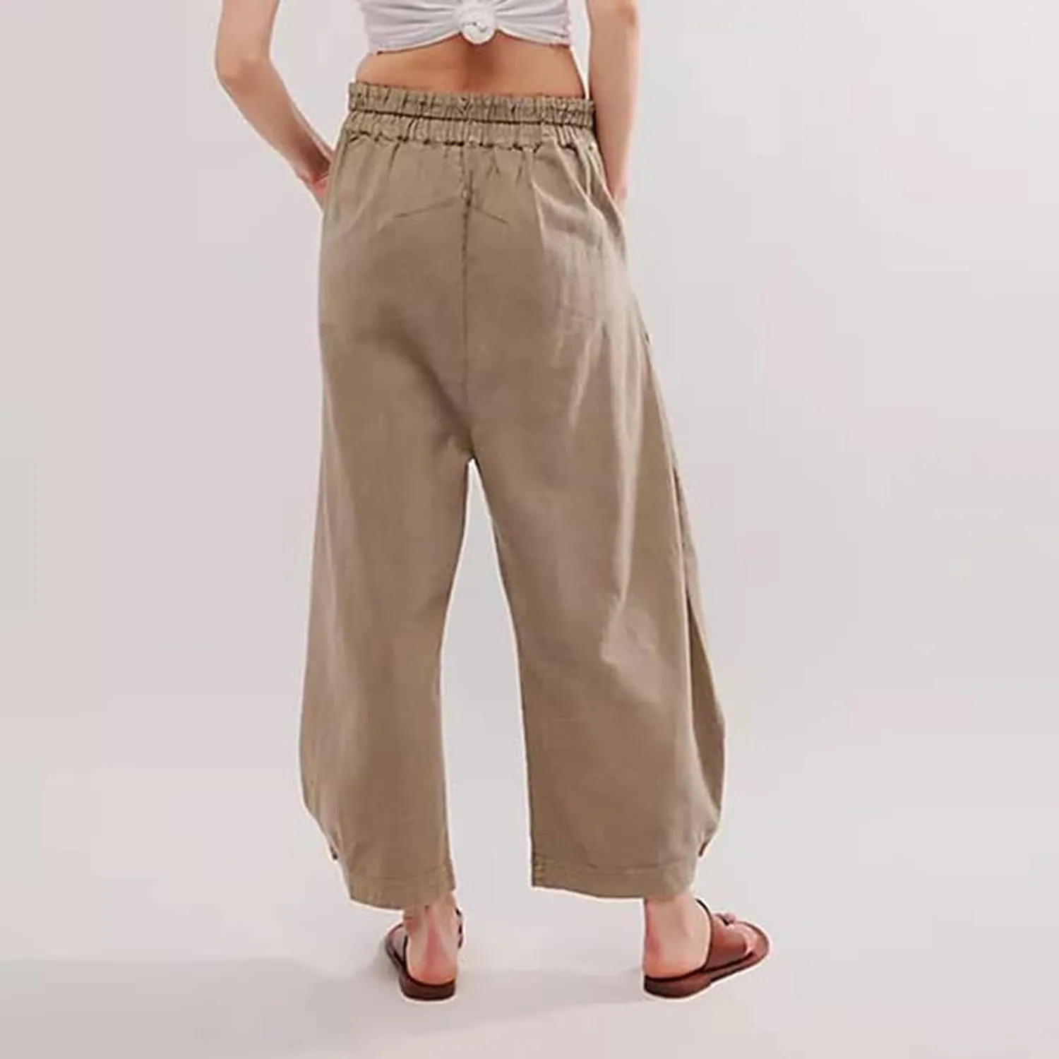 Women's Mid Rise Barrel Jeans Wide Leg Vintage Y2k Baggy Boyfriend Ankle Cropped Denim Pants with Pockets