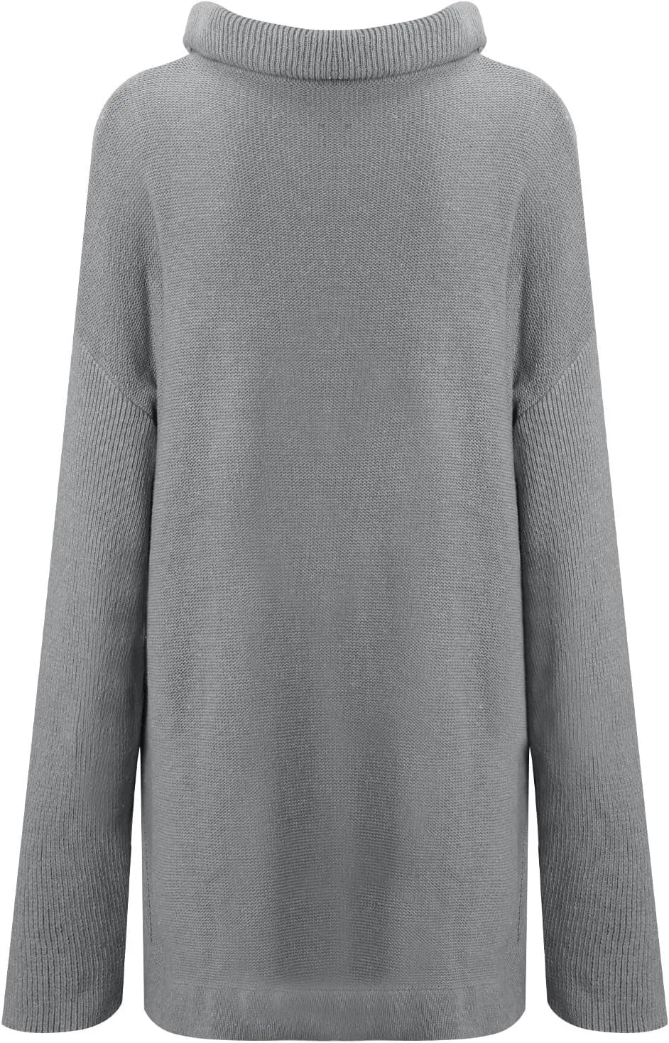 Women's Oversized Turtleneck Knit Pullover Sweater Warm Clothes for Winter Trendy Spilt Hem Tunic Jumper Tops Clothes