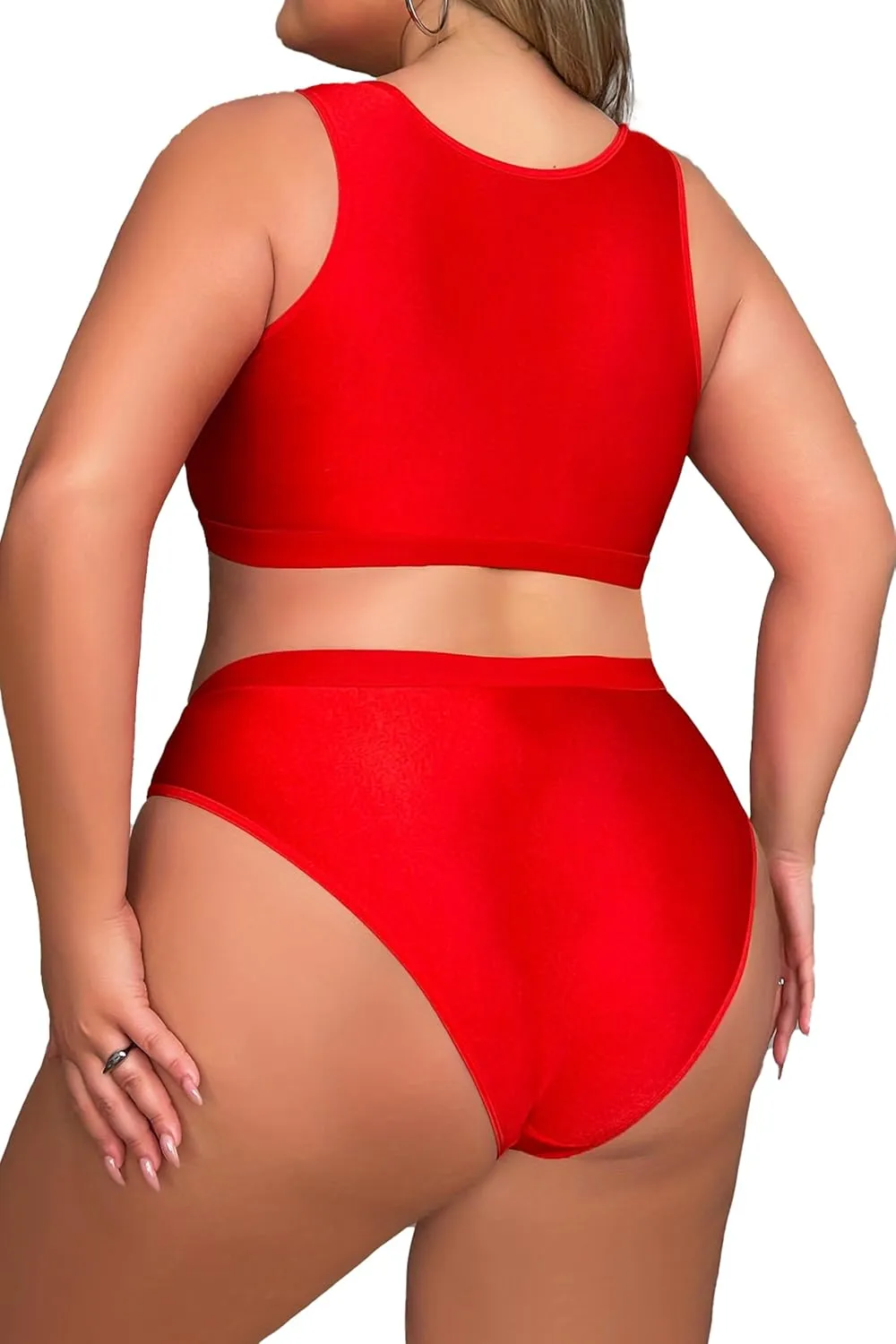 Women's Plus Size 2 Piece Lingerie Set Sexy Sheer Bralatte 3/4 Cup Bra Panty Sets Super Stretchy Lace Underwired