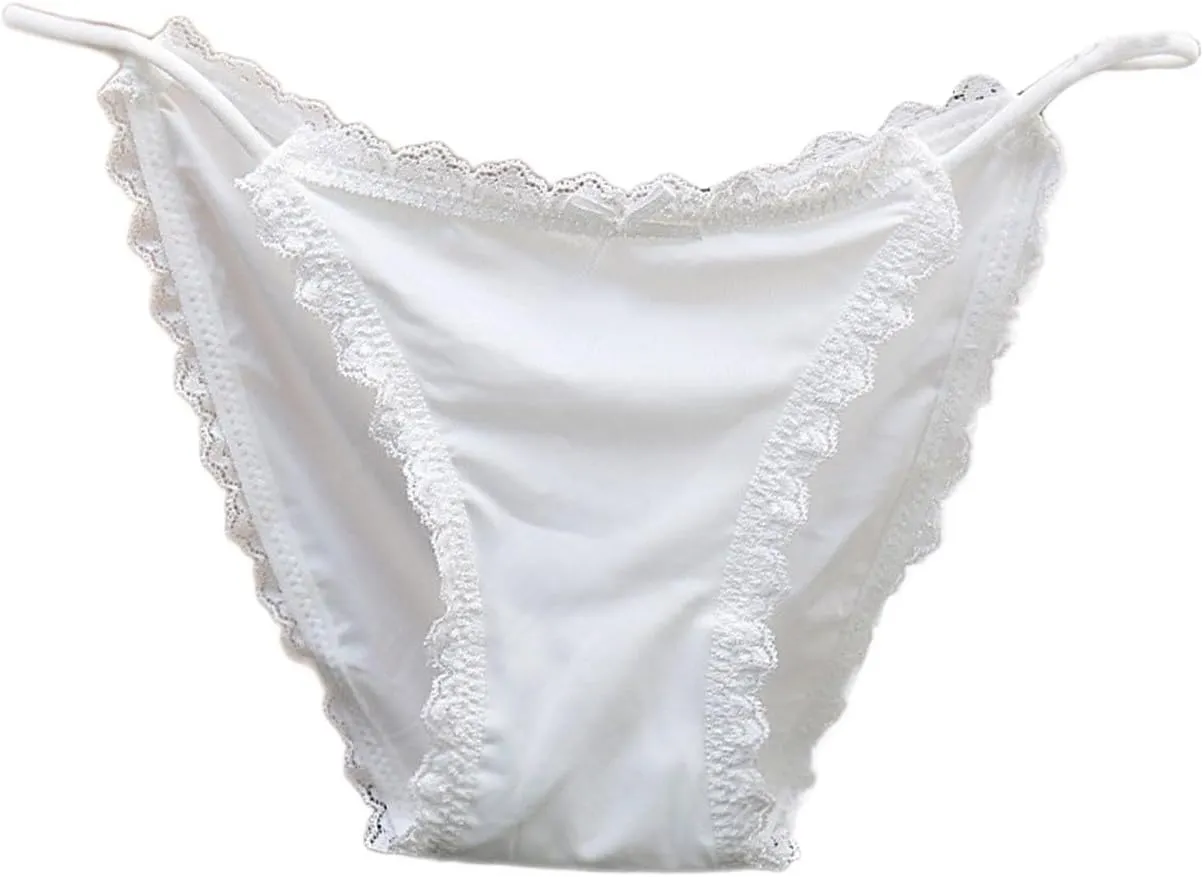Womens Plus Size Ladies Panties Ice Silk Seamless Cheeky Briefs Underwear for Women Soft String Comfor Bikini Panties
