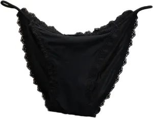 Womens Plus Size Ladies Panties Ice Silk Seamless Cheeky Briefs Underwear for Women Soft String Comfor Bikini Panties
