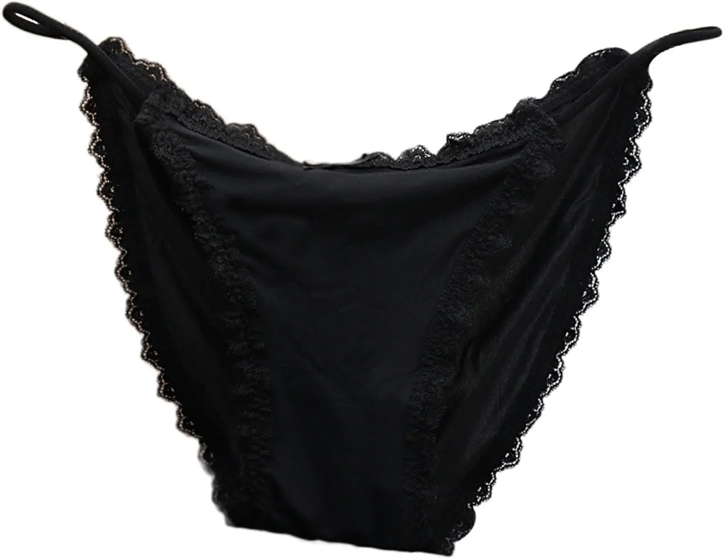 Womens Plus Size Ladies Panties Ice Silk Seamless Cheeky Briefs Underwear for Women Soft String Comfor Bikini Panties