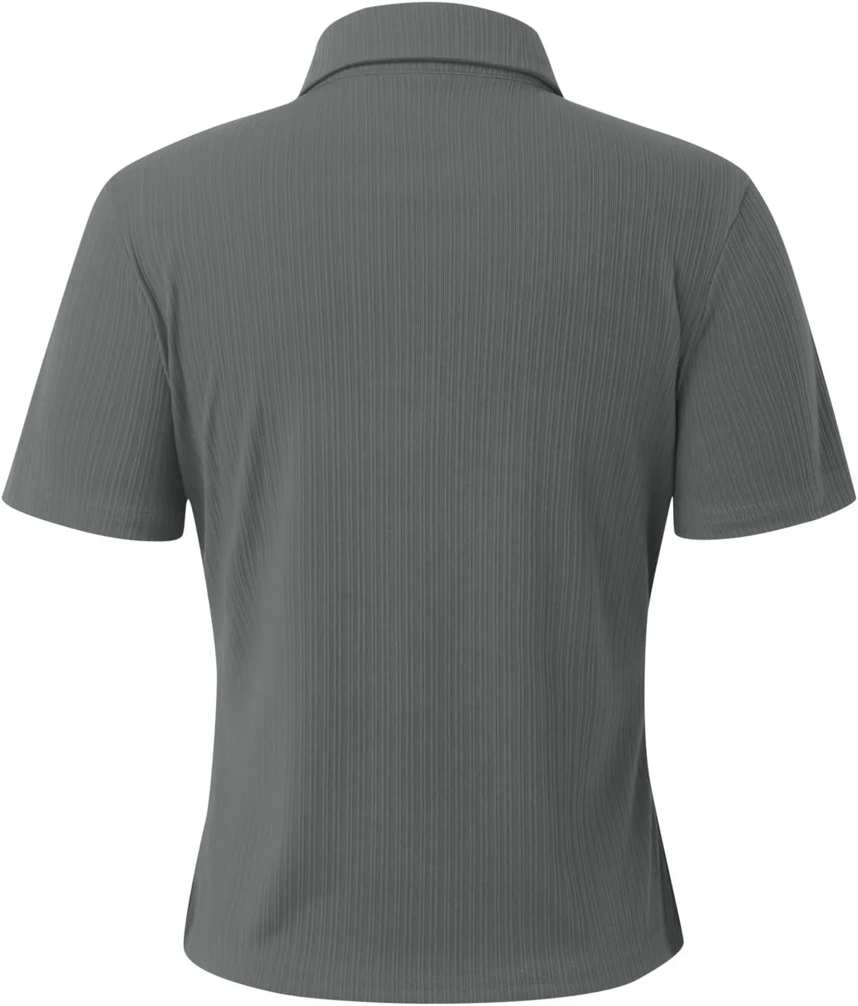 Womens Polo Shirts Fashion Short Sleeve V Neck T Shirt Slim Fitted Ribbed Knit Casual Tee Tops Summer Business Tshirt