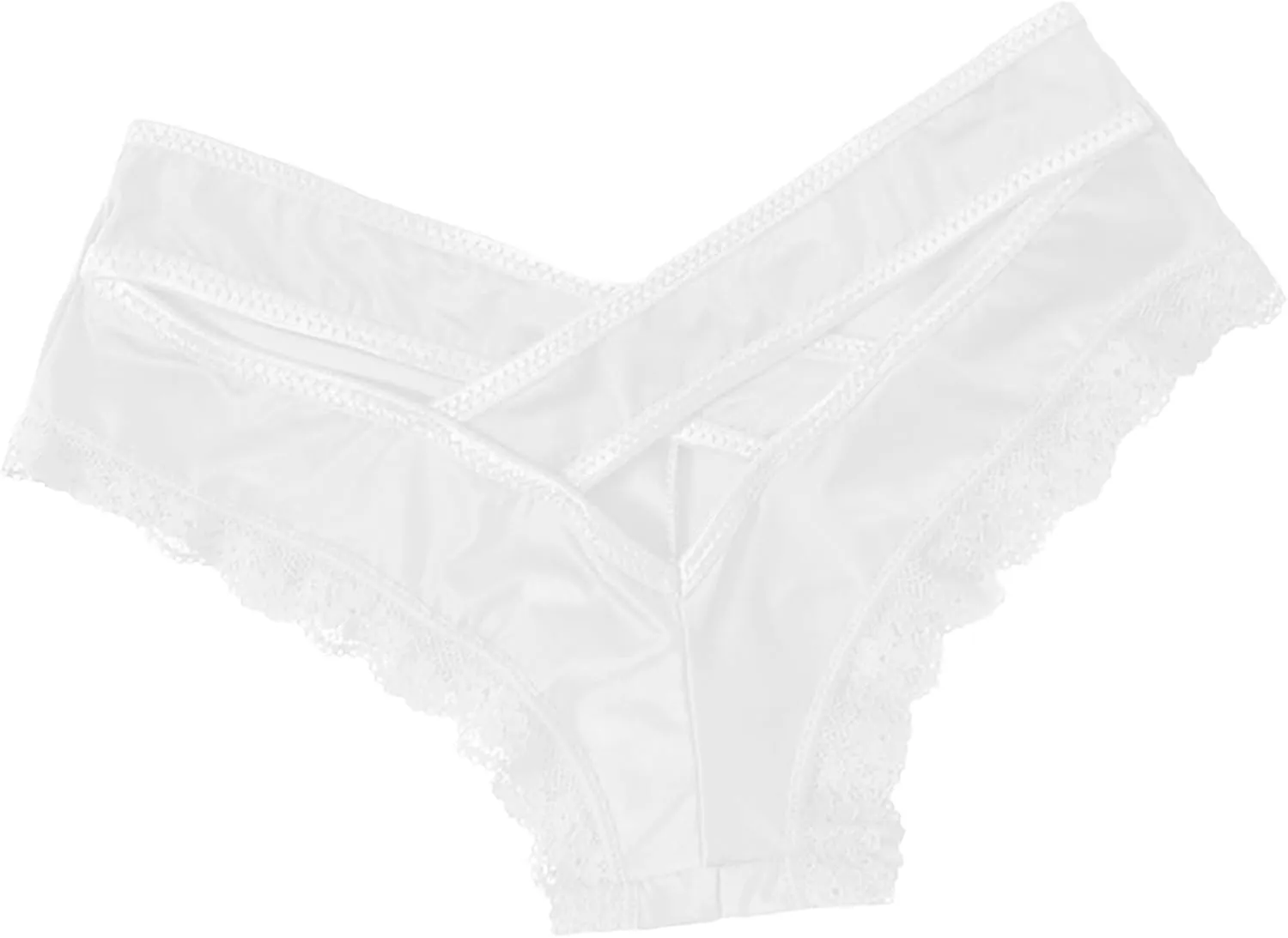 Womens Sexy Panties Lace Low Rise Soft Briefs Underwear for Women Cheeky Ice Silk Breathable Thongs Underpants Funny