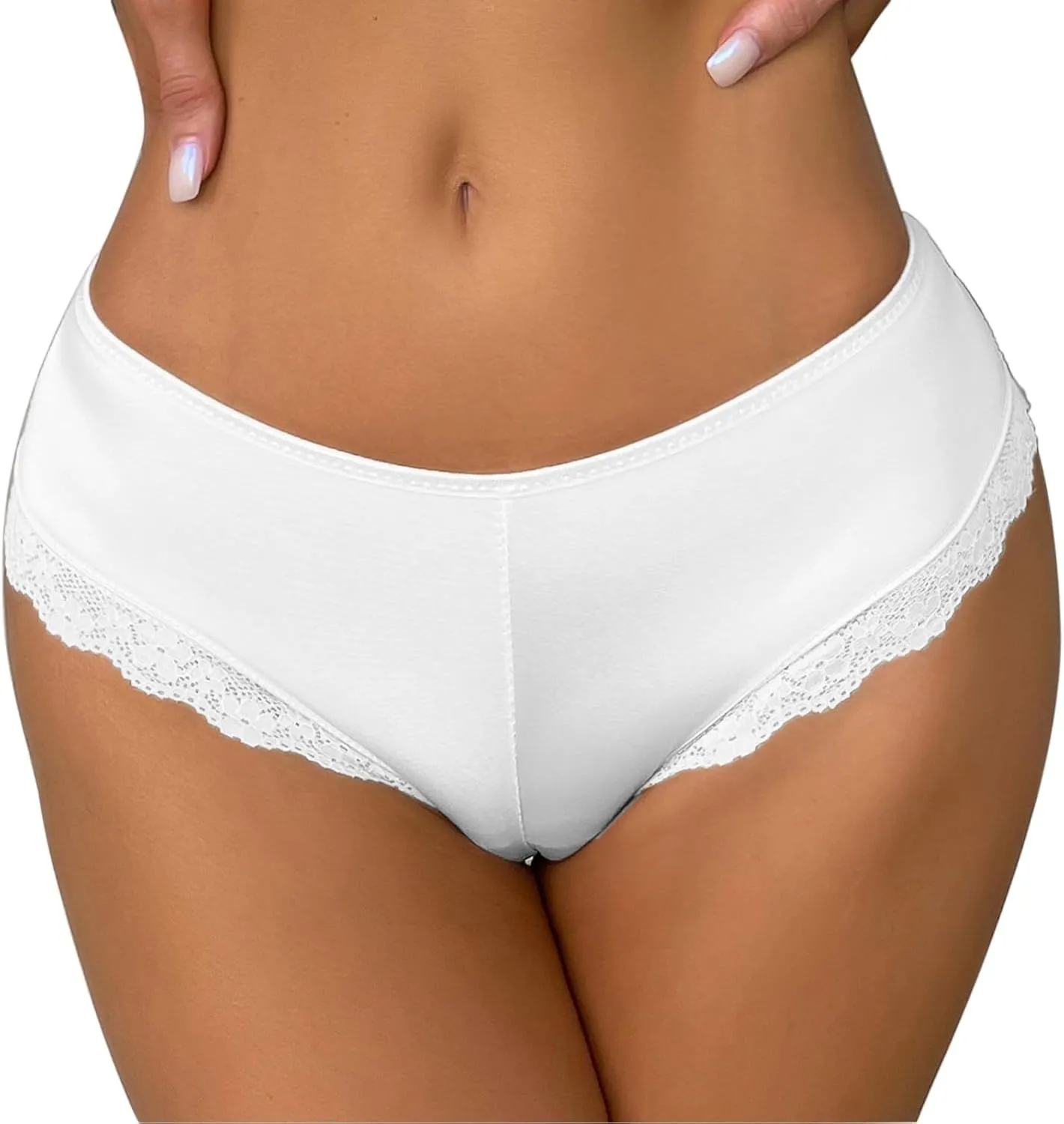 Womens Sexy Panties Lace Low Rise Soft Briefs Underwear for Women Cheeky Ice Silk Breathable Thongs Underpants Funny