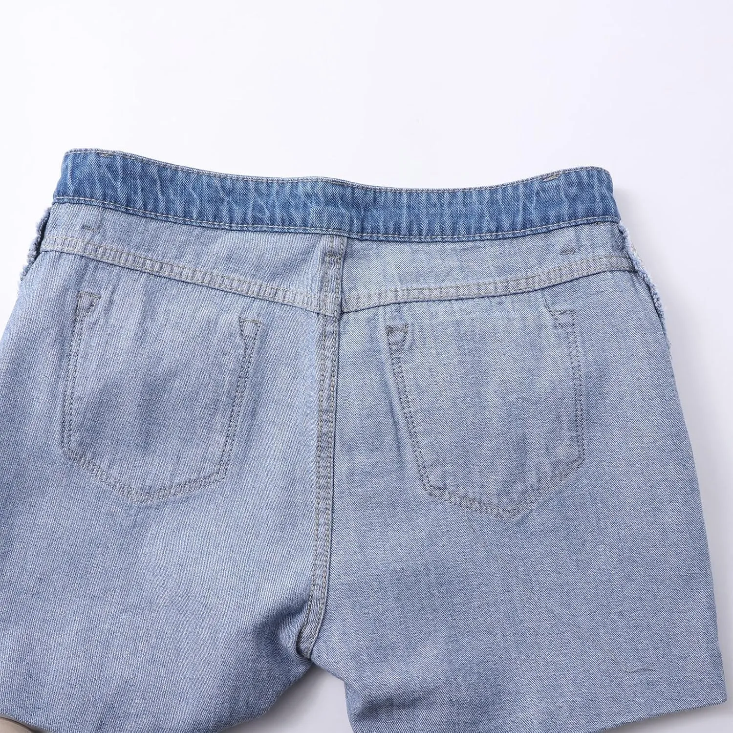 Womens Split Hem High Waist Denim Skorts Skirt Shorts Button Ripped Jeans Skort Fringed Distressed Denim Mini Pant
