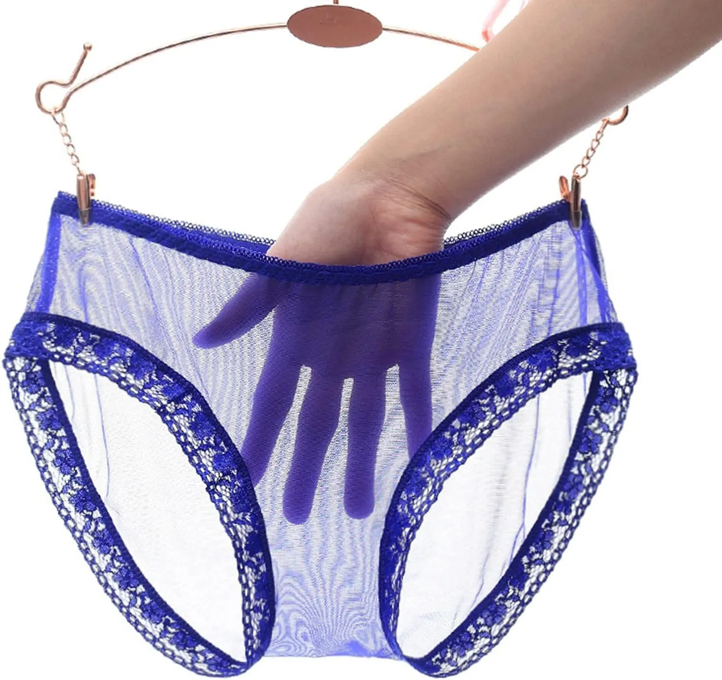 Womens Thongs Panties Lace Ice Silk Sexy Underpants Underwear for Women Soft Low Rise Cheeky Bikini Panties Clear