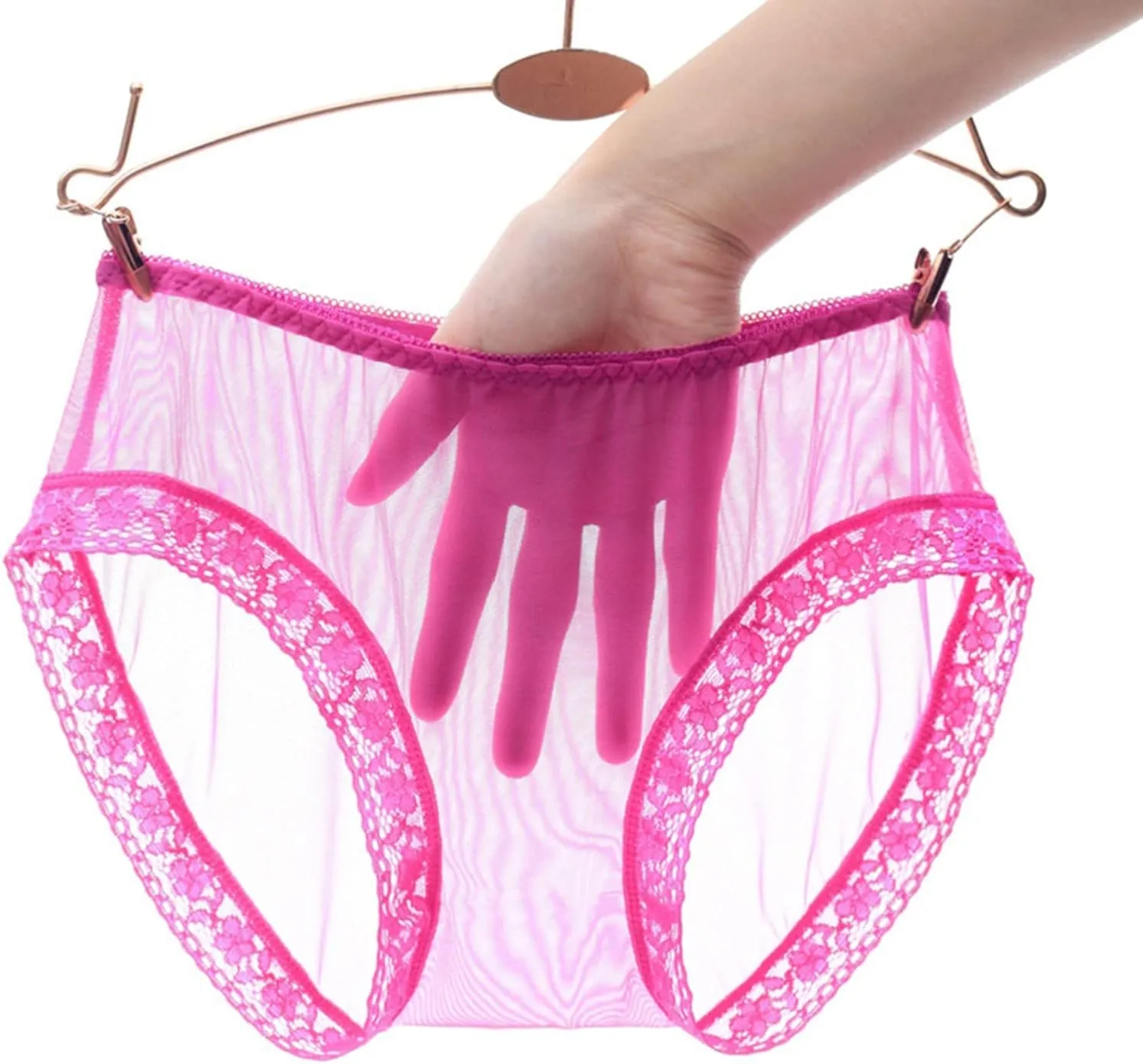Womens Thongs Panties Lace Ice Silk Sexy Underpants Underwear for Women Soft Low Rise Cheeky Bikini Panties Clear