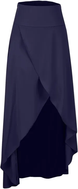 Womens Wrap Skirt Flowy High Low Maxi Skirts 2024 Fashion with Slit Ruffle Skirts Funky Fun Casual Skirts