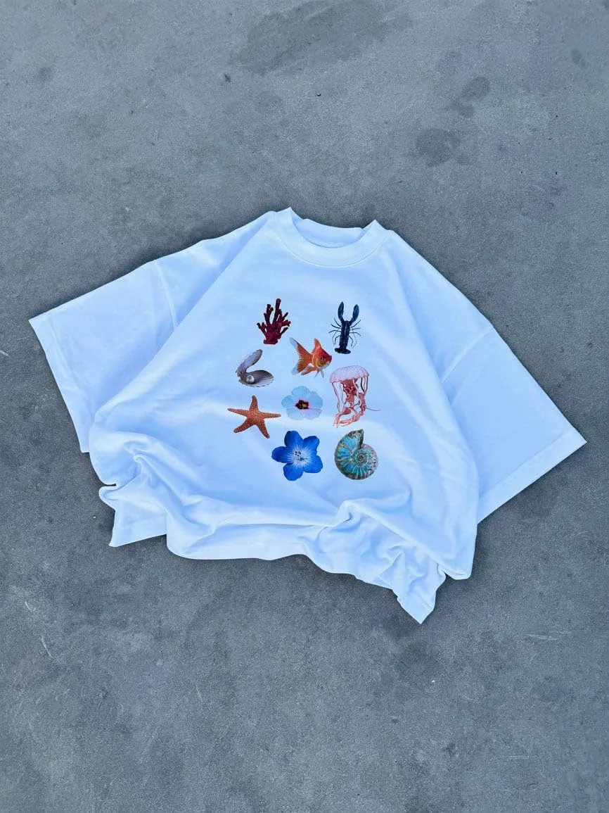 Women's Y2k Oversized Graphic Tshirt Fruit Print Half Sleeve Crew Neck Casual Loose Drop Shoulder Tees Shirt