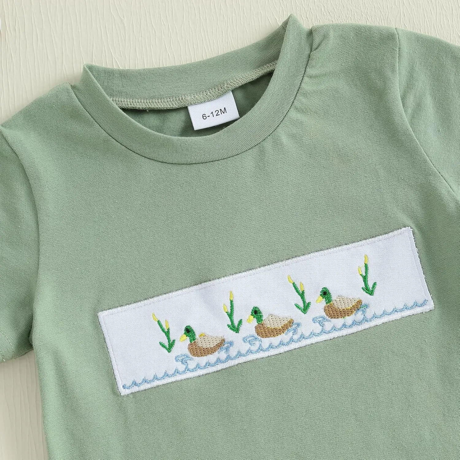 WZTYYDS Toddler Baby Boy Clothes Striped Embroidery T-Shirt Elastic Waist Shorts Set 2Pcs Infant Summer Outfits