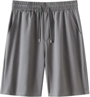 Xiaojmake Men's Athletic Shorts Stretch Quick Dry 7 Inch Drawstring Gym Golf Short with Zipper Pockets Slim Flat Front Shorts