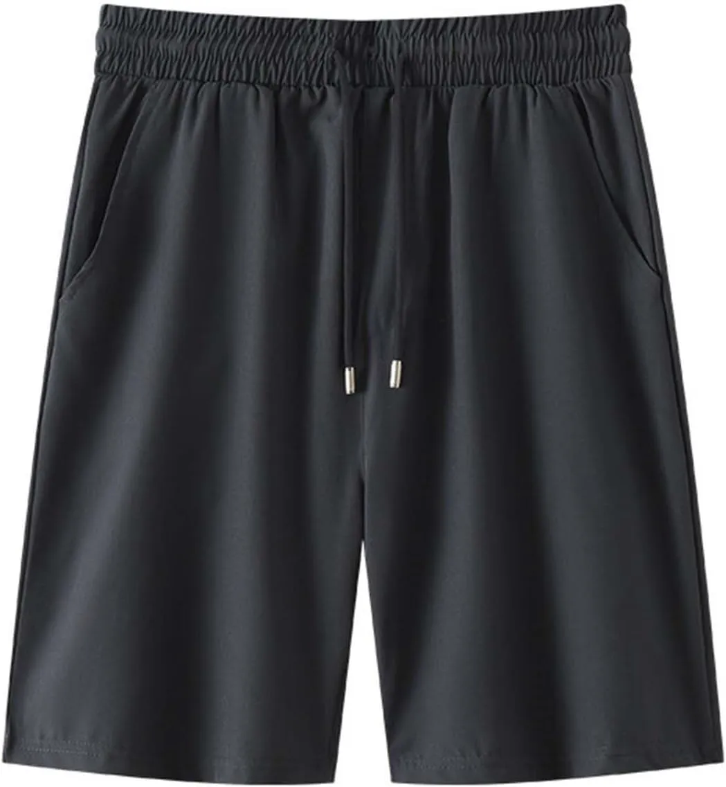 Xiaojmake Men's Athletic Shorts Stretch Quick Dry 7 Inch Drawstring Gym Golf Short with Zipper Pockets Slim Flat Front Shorts