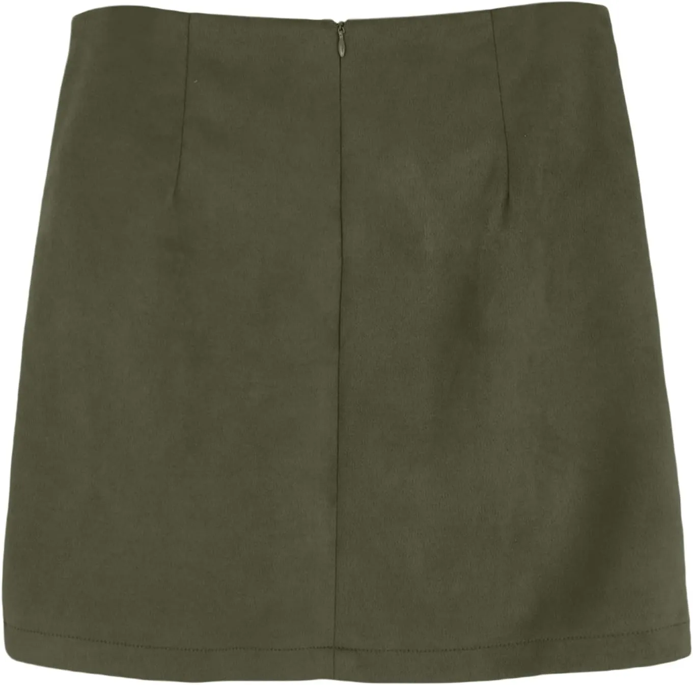 XOWRTE Mini Skirt Women's Sexy Faux Suede Short Skirt High Waist Tight Pencil Skirt Plain Leather Skirt Irregular A-line
