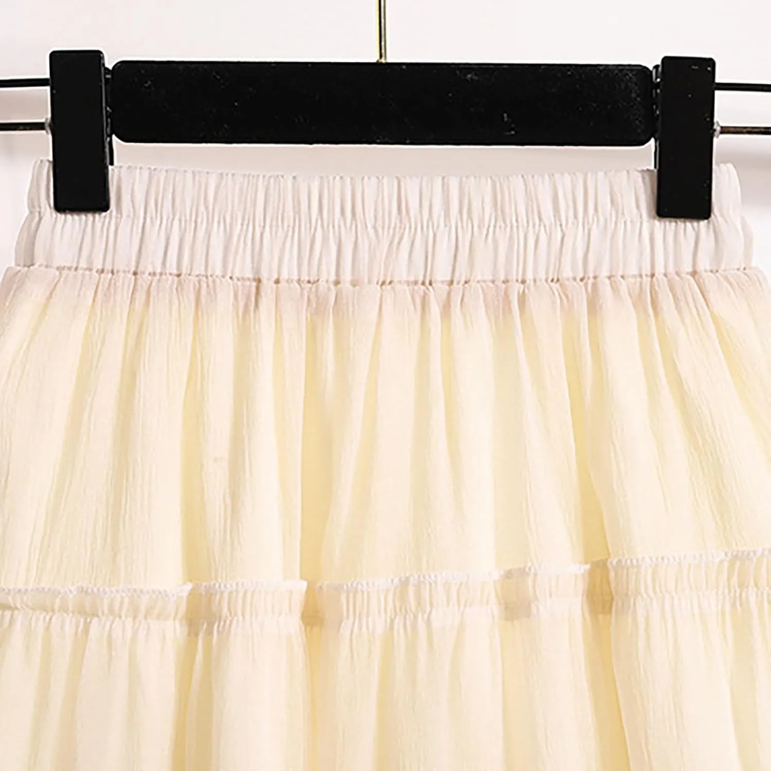 XOWRTE Womens Summer Boho Maxi Skirts Smocked High Wasited Flowy Tiered Ruffle A Line Long Beach Skirt Skirt
