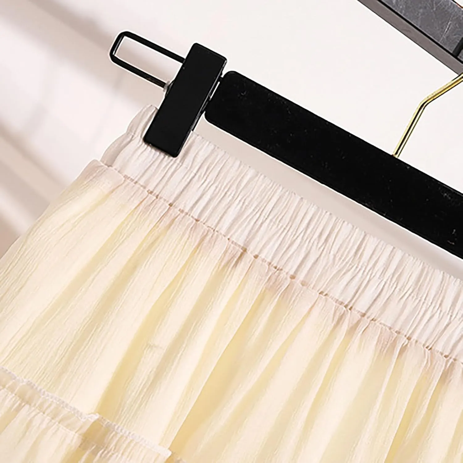 XOWRTE Womens Summer Boho Maxi Skirts Smocked High Wasited Flowy Tiered Ruffle A Line Long Beach Skirt Skirt
